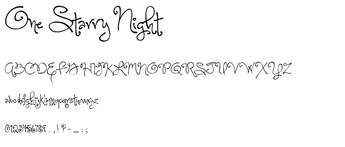 One Starry Night font